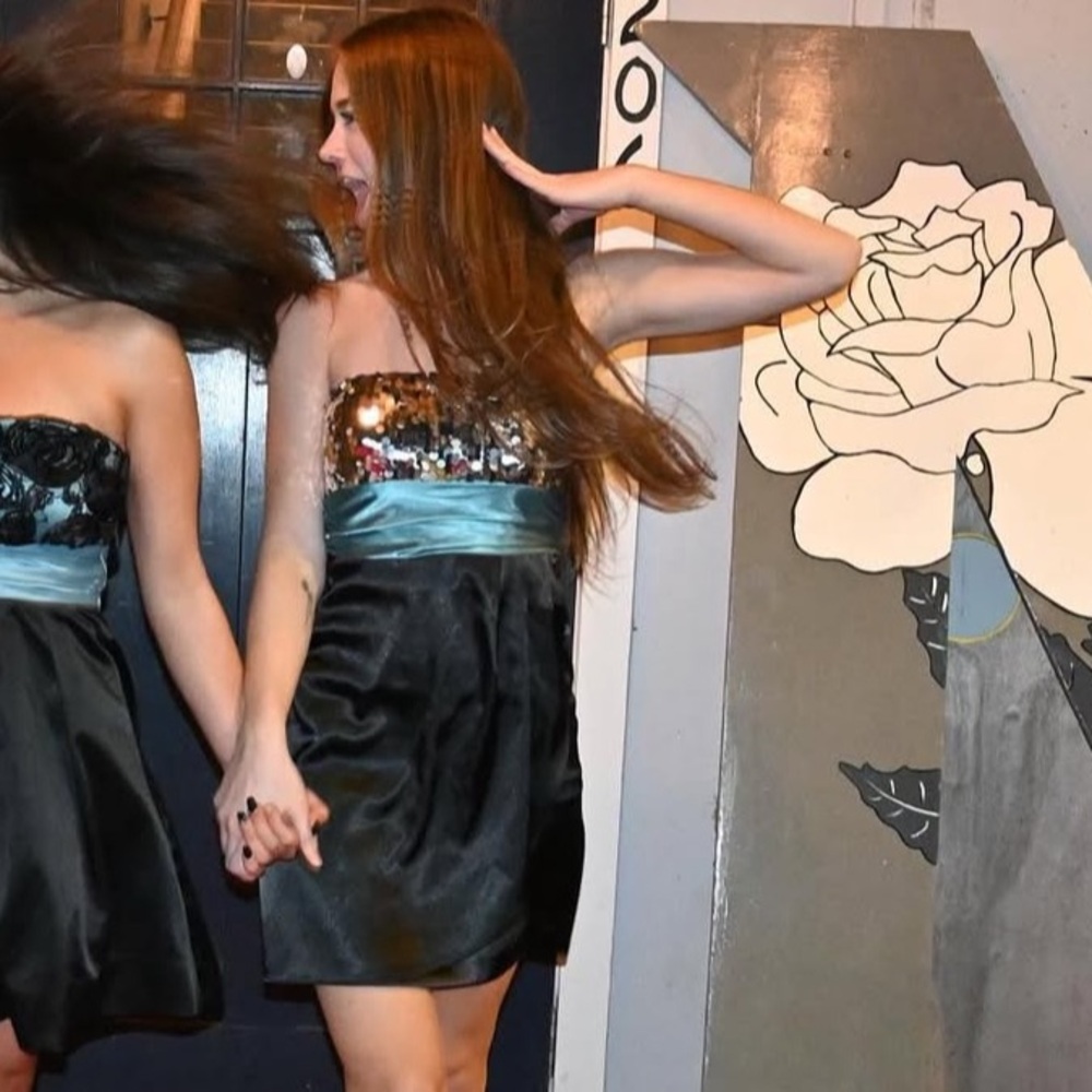 Speechless Blue and Silver Sequin Strapless Cocktail Dress - Picture 3 of 3